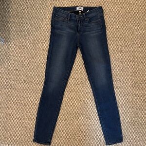 PAIGE Indigo Skinny Jeans in Dark Blue Wash